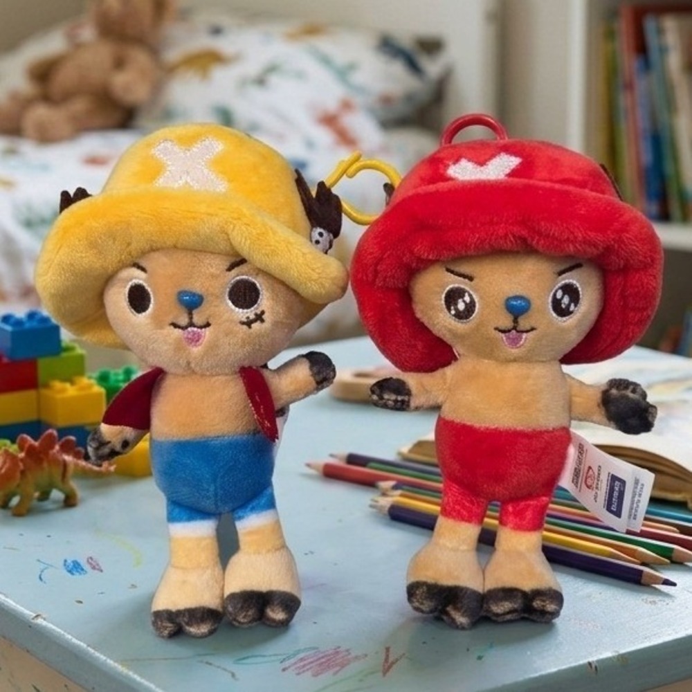 Official Toei One Piece Chopper Plush Clip Set Set 6 Inch Luffy Hat Reindeer 2pc